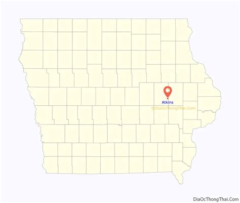 Map of Atkins city, Iowa - Thong Thai Real