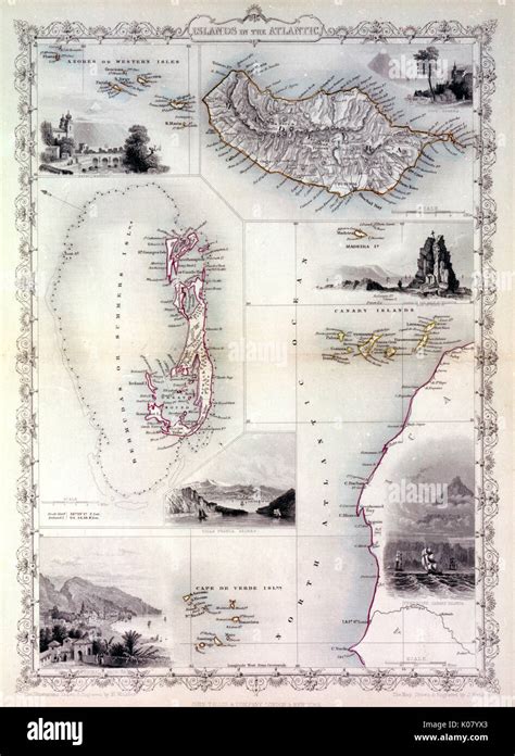 Map of the islands in the Atlantic Ocean -- Azores or Western Isles ...