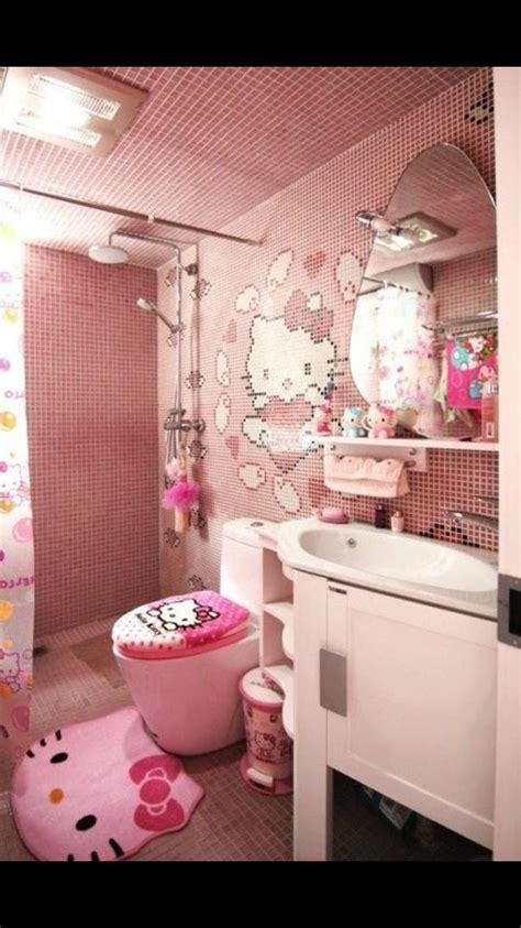 Hello Kitty Bathroom, Hello Kitty Rooms, Hello Kitty House, Pink Bathroom, Bathroom Decor, Dream ...