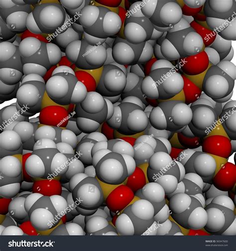 Polydimethylsiloxane (Silicone) Polymer Molecule, Chemical Structure, Detail ...