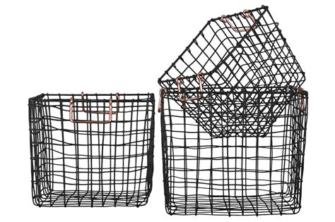 Urban Trends 3 Piece Square Nesting Wire Basket Set | eBay