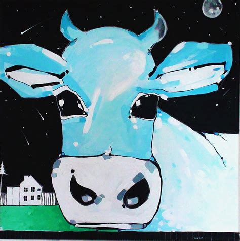 Blue cow Painting by Magda Art - Fine Art America