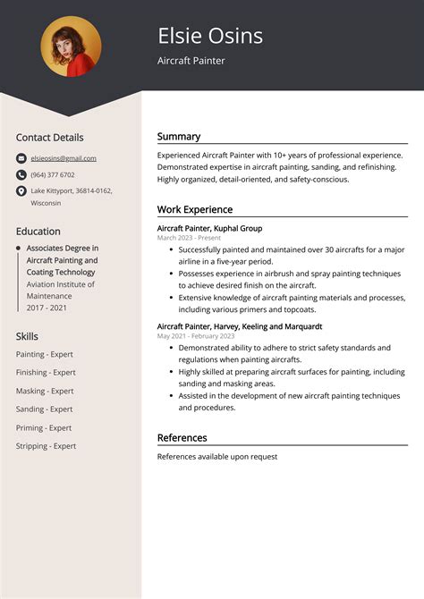 Aircraft Painter Resume Example (Free Guide)