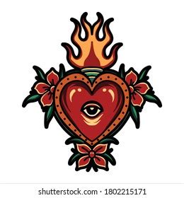 2,956 Flaming Heart Tattoo Images, Stock Photos & Vectors | Shutterstock