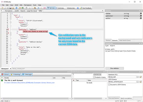 Instant validation while editing JSON data