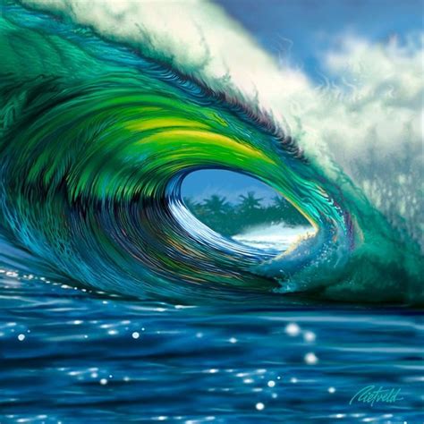 Aqua wave artwork | Surf art, Waves, Waves photography