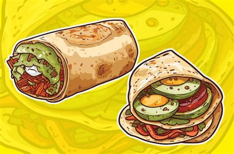 Premium Vector | Vector delicious breakfast burritos