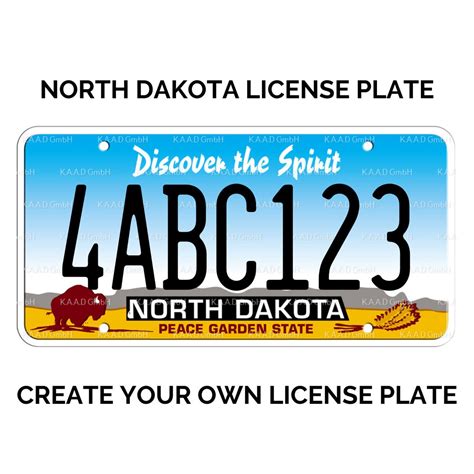 Custom North Dakota License Plate / Replica North Dakota License Plate ...