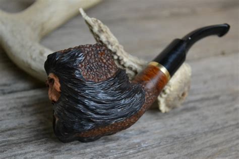 Pipe, Tobacco Pipe, Italian Briar Hand Carved, Wood Spirit Pipe, Face – Creation Carvings