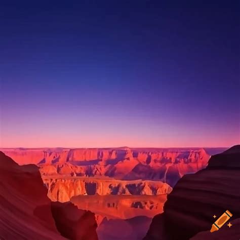 Pink clouds over a red rock slot canyon on Craiyon