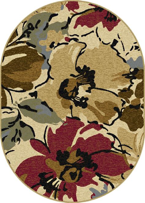 Tayse Rugs Laguna Cali Floral Area Rug - 5'3'' x 7'3'' Oval - Home - Home Decor - Rugs - Area ...