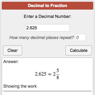 Decimal to Fraction Calculator