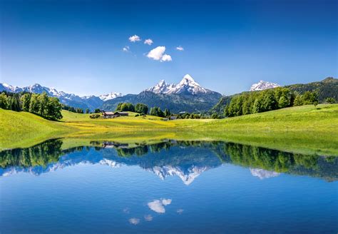 Scenery Lake Switzerland Mountains Grasslands Sky Alps Nature wallpaper ...