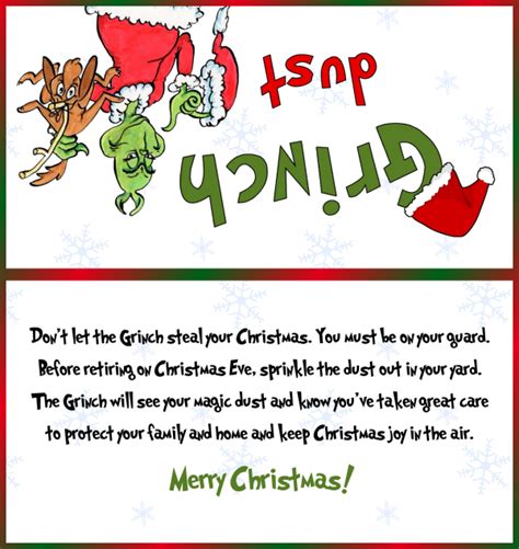 Grinch Dust Label Design | Postcard Monster Shop | Grinch christmas ...