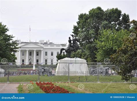 White House Building with Andrew Jackson Statue from Washington ...