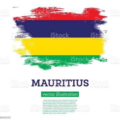 Mauritius Flag With Brush Strokes Independence Day Stock Illustration ...