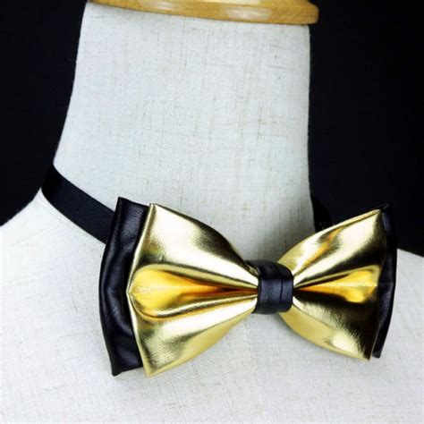 Black and Gold Bow Tie Gold and Black Shinning 2 Layers Bow - Etsy