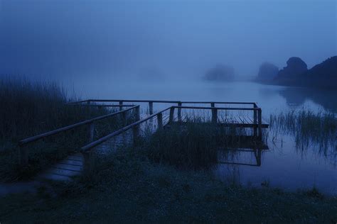 water, lake, nature, forest, mist, faded, trees, outdoors HD Wallpaper