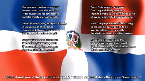 Dominican Republic National Anthem with music, vocal and lyrics Spanish ...