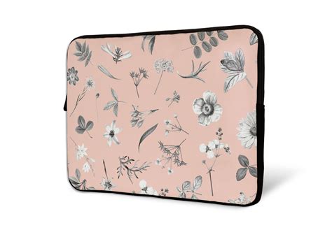 Flowers Laptop Sleeve Floral Laptop Sleeve Pink Design Laptop | Etsy