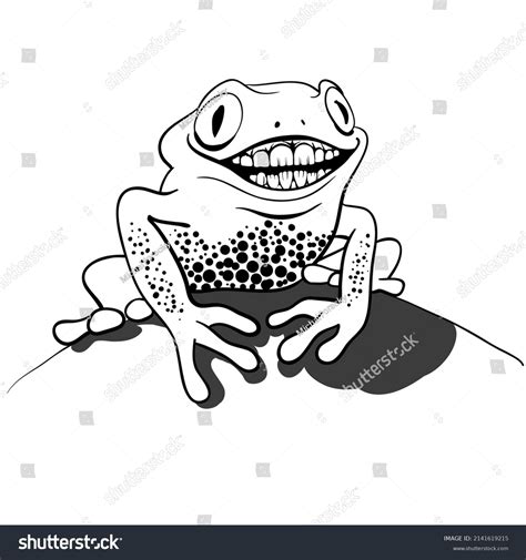 Smiling Little Frog Wide Human Teeth Stock Illustration 2141619215 ...