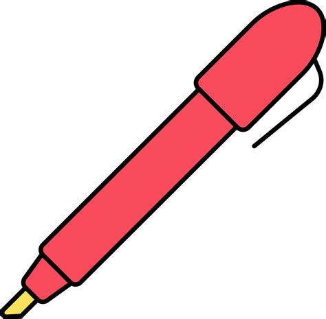 Red Pen Icon On White Background. 24158327 Vector Art at Vecteezy