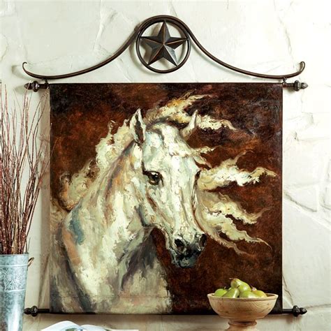 White Horse Oil Painting Wall Hanging | Horse oil painting, Canvas wall ...