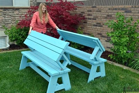 Patio Panache: How to build a bench that turns into a picnic table