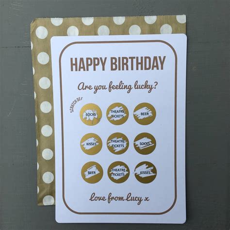 Birthday Scratchcard By Daisyley Designs