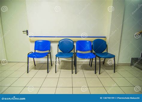 Blue Chairs in the Waiting Room Stock Image - Image of hall, blue ...