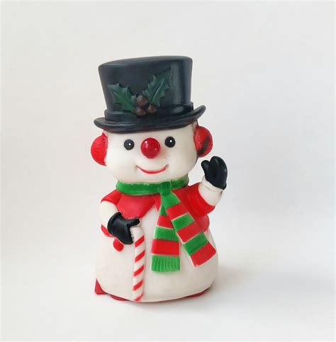 Vintage Plastic Frosty The Snowman Figurine - In Original Box