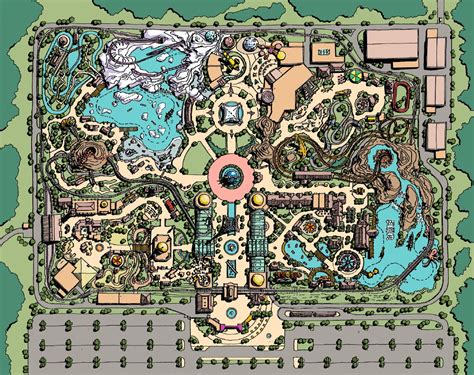 Jules Verne Park master plan_color 7462266598[K].JPG | Theme park planning, Theme park map, Park ...