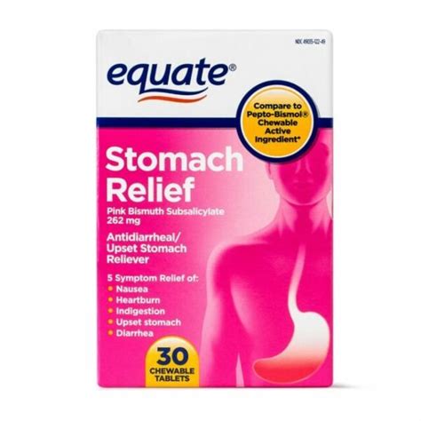 EQUATE 262mg Stomach Relief Chewable Tablets - Pack of 30 for sale ...