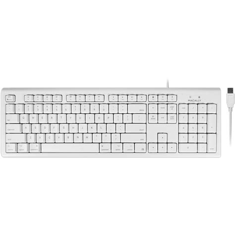 Macally 104 Key Full-Size USB Keyboard (White) QKEY B&H Photo