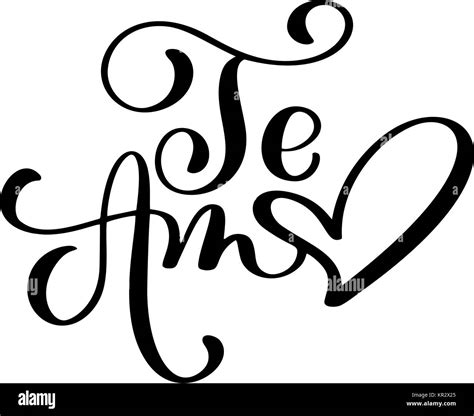 Te Amo love you Spanish text calligraphy vector lettering for Stock ...