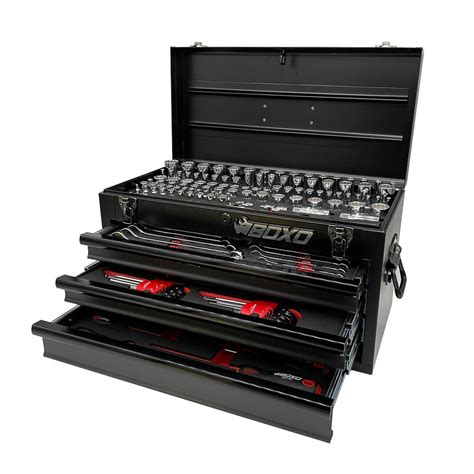 133-Piece Metric Tool Set with Black 3-Drawer Hand Carry Box - UTV Sports