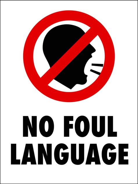 No Foul Language Sign - New Signs