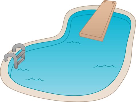 Swimming Pool With Diving Board - Free Clip Art