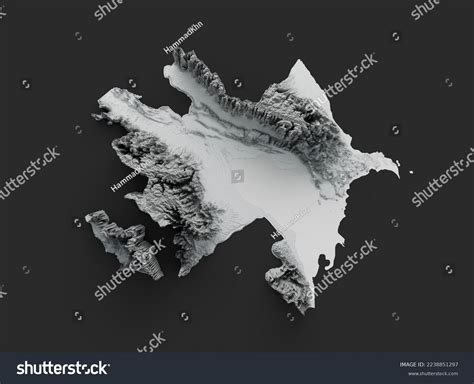 Azerbaijan Map Shaded Relief Color Height Stock Illustration 2238851297 ...