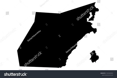 Black Silhouette Map Mamoudzou Indian Ocean Stock Vector (Royalty Free ...