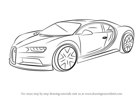 Learn How to Draw Bugatti Chiron (Sports Cars) Step by Step : Drawing Tutorials