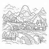 Village Coloring Pages sketch template