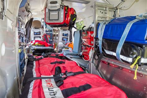 Medical Rescue Helicopter Interior Equipment Editorial Photo - Image of notarzt, luftrettung ...