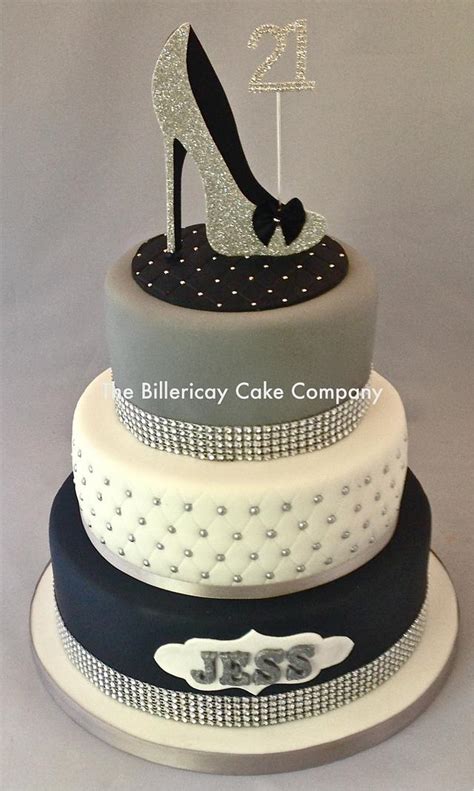 21st Cake with added "bling" - Decorated Cake by The - CakesDecor