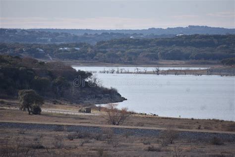 Low Water Level at Canyon Lake in South Texas Stock Image - Image of ...