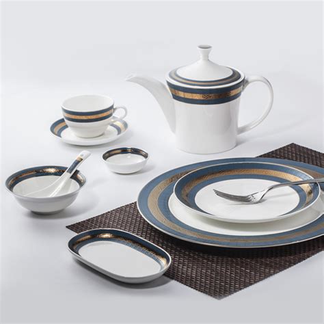 Restaurant Supply Crockery Tableware Decal Bone China Dinnerware Set, China Porcelain Embossed ...