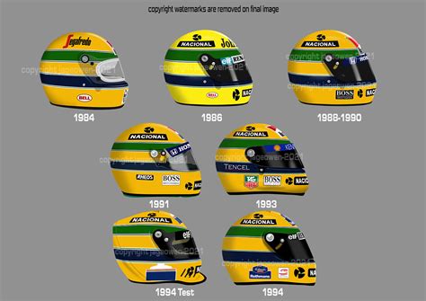 x2 Ayrton Senna F1 Helmet Stickers Vinyl 1984 -1994 McLaren Lotus ...