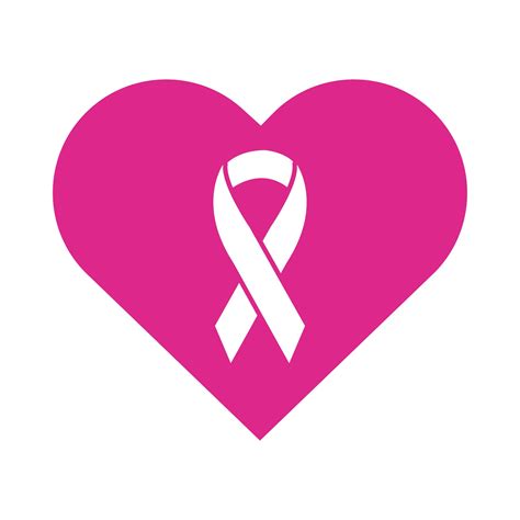 Cancer Ribbon With Heart Svg