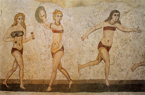 Bikini Girl Mosaic, Villa Romana del Casale (Illustration) - World History Encyclopedia