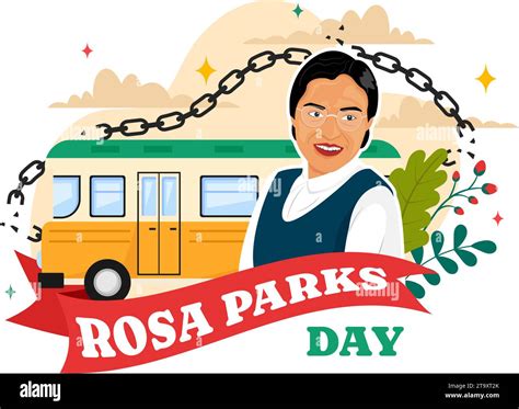 Rosa Parks Day Vector Illustration with the First Lady of Civil Rights ...